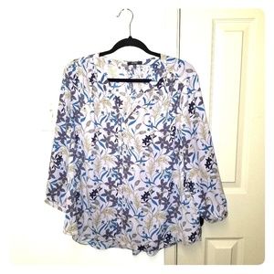 Nydj purple floral blouse size pxl